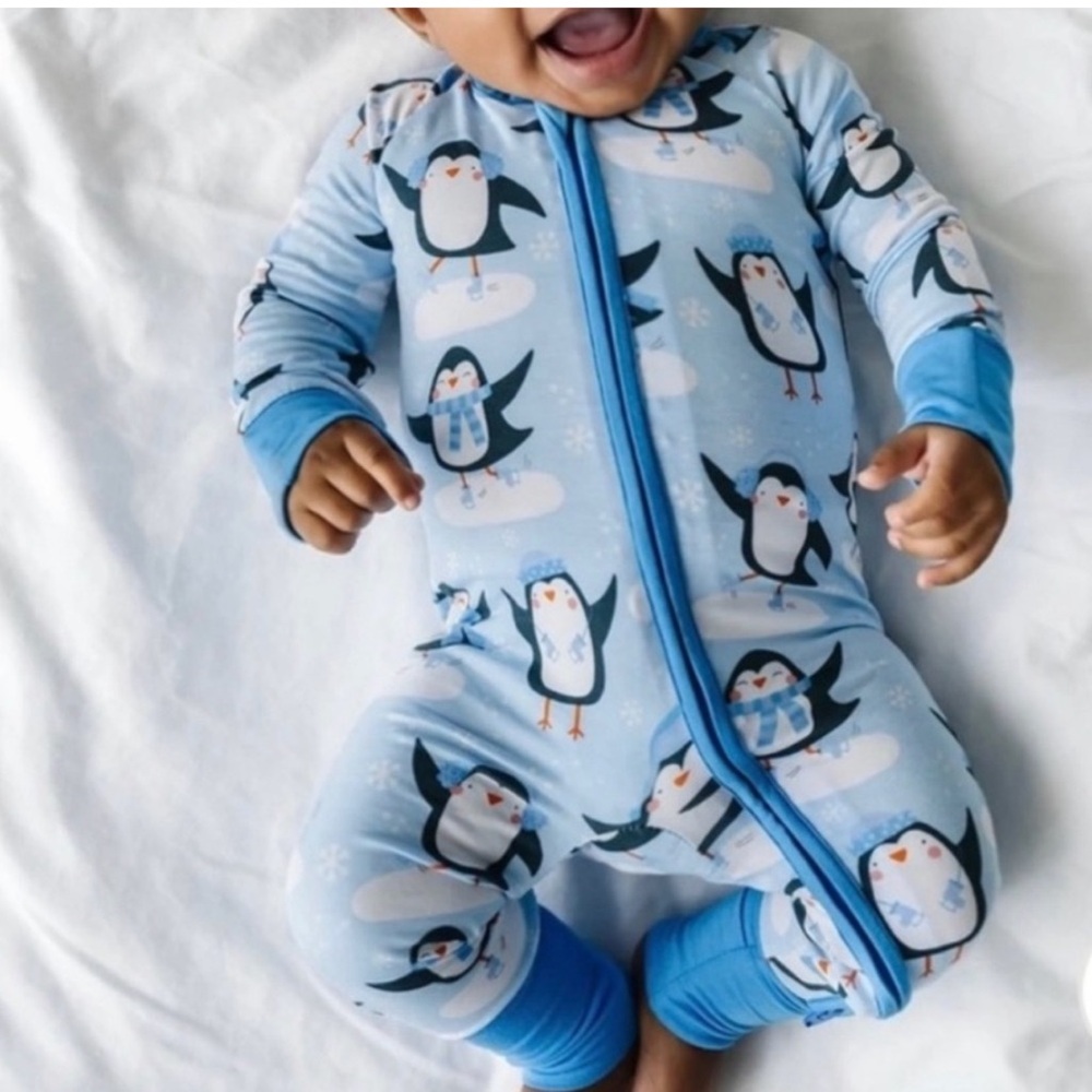 Little Sleepies Blue Penguin Kids Pajamas